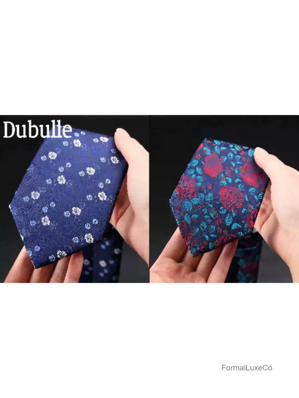 Silk Blend Paisley Floral Necktie Set with Hanky & Cufflinks 4pc